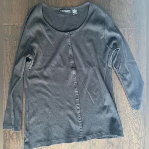 Elegant Black Button-Up Cardigan